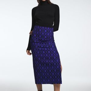 ZARA Geometric Print Pencil Skirt